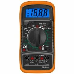 ELLE Multimètre Numérique LCD, Haute Qualité Voltmètre Ampèremètre Ohmmètre, Portable Digital Testeur Electrique Mesure Tension Courant Continuité Résistance AC DC Circuit Diodes Transistors