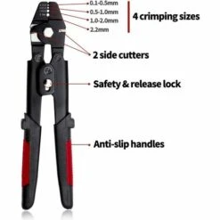 ECHOO Pince à Sertir De 25,4 Cm - Pince à Sertir Pour Câble En Acier Et Cuivre - Manchons à Sertir De 0,1 Mm à 2,2 Mm 8 ECHOO Pince à Sertir De 25,4 Cm - Pince à Sertir Pour Câble En Acier Et Cuivre - Manchons à Sertir De 0,1 Mm à 2,2 Mm -Outil de l'électricien Soldes 2022 48884327 4