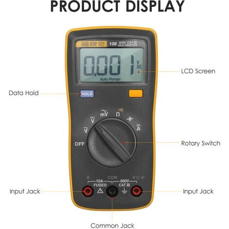 Multimètre, Ohmmètre Et Ampèremètre FLUKE 6000 Comptes Mini Multimètre De La Taille D'une Paume Multimètre Numérique Voltmètre De Poche Ampèremètre Portable Tensionmètre Compteur Universel Mesure De La Tension AC/DC Résistance Au Courant AC/DC Continuité 3 Multimètre, Ohmmètre Et Ampèremètre FLUKE 6000 Comptes Mini Multimètre De La Taille D'une Paume Multimètre Numérique Voltmètre De Poche Ampèremètre Portable Tensionmètre Compteur Universel Mesure De La Tension AC/DC Résistance Au Courant AC/DC Continuité – Image 3