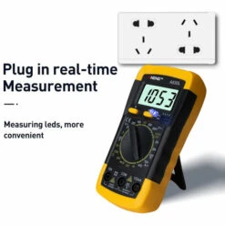 SUPERSELLER Multimètre, Ohmmètre Et Ampèremètre Numérique LCD Voltmètre Ampèremètre Ohmmètre Multimètre Volt AC DC Testeur Mètre, Jaune -Outil de l'électricien Soldes 2022 48889394 4