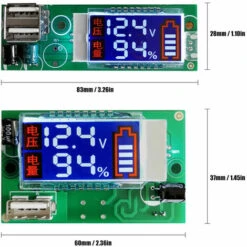 SUPERSELLER Multimètre, Ohmmètre Et Ampèremètre Grand Moniteur De Quantité électrique De Mètre D'énergie De Tension D'affichage D'affichage à Cristaux Liquides Avec L'interface D'USB Pour Tester La Batterie Au Lithium 12.6V 3S, Deux Ports De Recharge USB 7 SUPERSELLER Multimètre, Ohmmètre Et Ampèremètre Grand Moniteur De Quantité électrique De Mètre D'énergie De Tension D'affichage D'affichage à Cristaux Liquides Avec L'interface D'USB Pour Tester La Batterie Au Lithium 12.6V 3S, Deux Ports De Recharge USB -Outil de l'électricien Soldes 2022 49136873 3