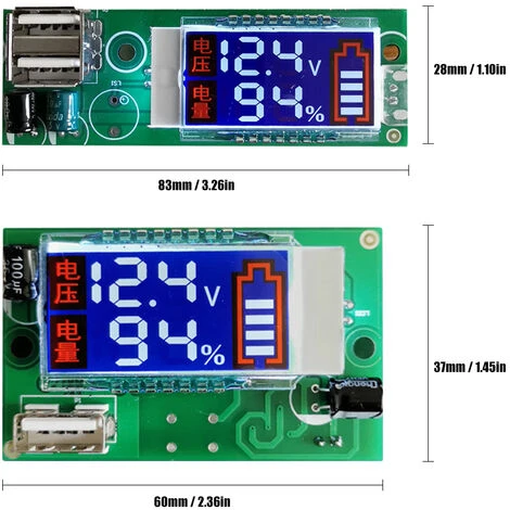 SUPERSELLER Multimètre, Ohmmètre Et Ampèremètre Grand Moniteur De Quantité électrique De Mètre D'énergie De Tension D'affichage D'affichage à Cristaux Liquides Avec L'interface D'USB Pour Tester La Batterie Au Lithium 12.6V 3S, Deux Ports De Recharge USB 3 SUPERSELLER Multimètre, Ohmmètre Et Ampèremètre Grand Moniteur De Quantité électrique De Mètre D'énergie De Tension D'affichage D'affichage à Cristaux Liquides Avec L'interface D'USB Pour Tester La Batterie Au Lithium 12.6V 3S, Deux Ports De Recharge USB – Image 3