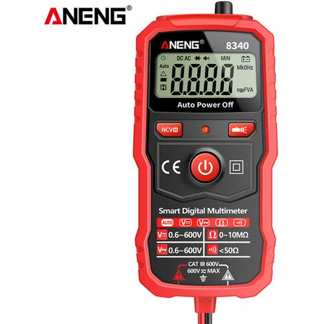 ANENG 8340 Multimètre Numérique Intelligent 1999 écran De Rétro-éclairage/fonction De Lampe De Poche Noir + Rouge (sans Batterie) 4 ANENG 8340 Multimètre Numérique Intelligent 1999 écran De Rétro-éclairage/fonction De Lampe De Poche Noir + Rouge (sans Batterie) – Image 4