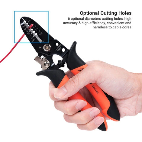 Pince à Dénuder PARON Pince à Dénuder Multifonctionnelle à 6 Trous Meulage Fin Pince à Dénuder De Type Cisaillement Pince à Serrer Les Fils Double Couche Deux Couleurs Poignée Confortable Pince Coupante AWG20-10 08-26 Mm² JX-1143-A 2 Pince à Dénuder PARON Pince à Dénuder Multifonctionnelle à 6 Trous Meulage Fin Pince à Dénuder De Type Cisaillement Pince à Serrer Les Fils Double Couche Deux Couleurs Poignée Confortable Pince Coupante AWG20-10 08-26 Mm² JX-1143-A – Image 2