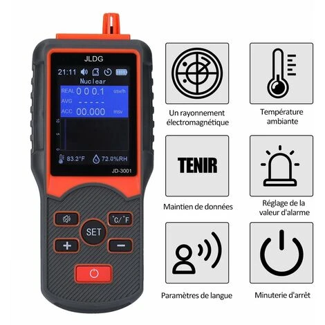 HAPPYSHOPPING Compteur Geiger Complet + Appareil De Détection Des Rayonnements électromagnétiques Détection De La Température Et De L'humidité Conversion Des Unités De Température 4 HAPPYSHOPPING Compteur Geiger Complet + Appareil De Détection Des Rayonnements électromagnétiques Détection De La Température Et De L'humidité Conversion Des Unités De Température – Image 4