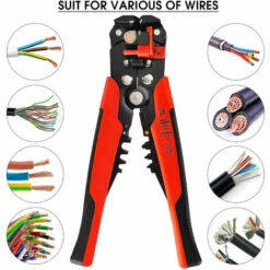 HAPPYSHOPPING Pince à Dénuder Automatique MT103 Outil D'électricien Manuel à Nez Plat De Style Européen Extracteur De Fil D'électricien De 8 Pouces, Rouge Et Noir - Rouge Et Noir -Outil de l'électricien Soldes 2022 49978809 5