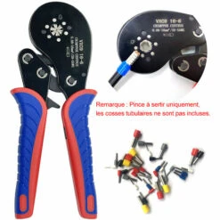 HAPPYSHOPPING Pince à Sertir Les Cosses De Tubes Capacité De Sertissage 0.08-16mm² Pince à Sertir Les Cosses De Tubes Noir, Rouge Et Bleu -Outil de l'électricien Soldes 2022 49978884 4