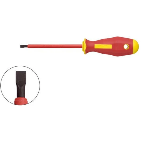 KLAUKE Tournevis Plat Isolé 1000V, Pour Vis à Fente, Dimension 175 X 8,0 X 1,2 Mm (KL10017580IS) 1 KLAUKE Tournevis Plat Isolé 1000V, Pour Vis à Fente, Dimension 175 X 8,0 X 1,2 Mm (KL10017580IS)