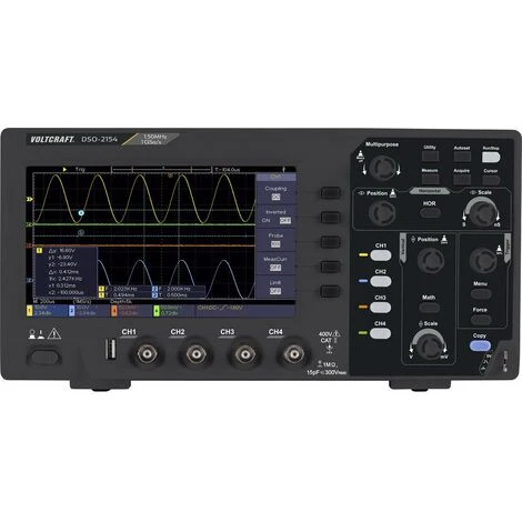 Oscilloscope Numérique VOLTCRAFT DSO-2154 SE 150 MHz 4 Canaux 1 Géch/s 80 Kpts 8 Bits Mémoire Numérique (DSO) 2 Oscilloscope Numérique VOLTCRAFT DSO-2154 SE 150 MHz 4 Canaux 1 Géch/s 80 Kpts 8 Bits Mémoire Numérique (DSO) – Image 2