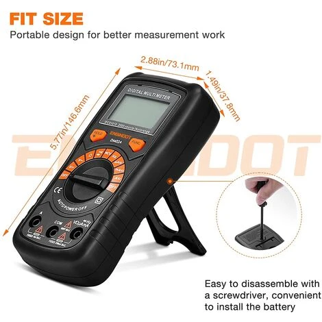 Multimètre Numérique Classique, Multi-Testeur TACKLIFE Avec Détection De Tension Sans Contact, Ecran LCD Rétroéclairé - DM02A 2 Multimètre Numérique Classique, Multi-Testeur TACKLIFE Avec Détection De Tension Sans Contact, Ecran LCD Rétroéclairé - DM02A – Image 2