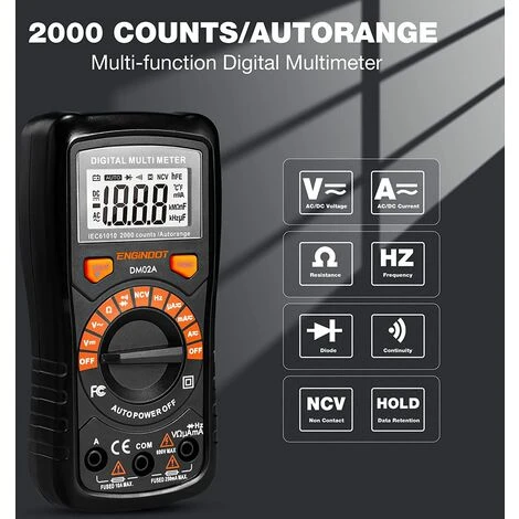Multimètre Numérique Classique, Multi-Testeur TACKLIFE Avec Détection De Tension Sans Contact, Ecran LCD Rétroéclairé - DM02A 4 Multimètre Numérique Classique, Multi-Testeur TACKLIFE Avec Détection De Tension Sans Contact, Ecran LCD Rétroéclairé - DM02A – Image 4