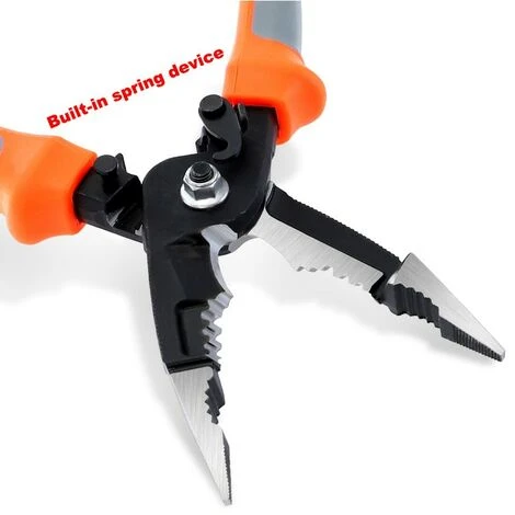 DECKON Pince à Sertir 5 En 1 De 8 Pouces, Dénudeur De Fil D'électricien, Pince à Découper De Câble Multifonction Avec Nez à Aiguille 2 DECKON Pince à Sertir 5 En 1 De 8 Pouces, Dénudeur De Fil D'électricien, Pince à Découper De Câble Multifonction Avec Nez à Aiguille – Image 2