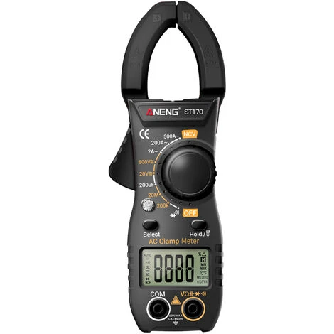 ANENG ST170 Pince Multimètre Intelligente 1999 Comptes Multimètre Numérique à Sélection Automatique Écran LCD Tension AC DC Testeur De Courant AC Lampe De Poche LED NCV Compteur De Tension à Induction Test De Diode De Capacité De Résistance - Le Noir 1 ANENG ST170 Pince Multimètre Intelligente 1999 Comptes Multimètre Numérique à Sélection Automatique Écran LCD Tension AC DC Testeur De Courant AC Lampe De Poche LED NCV Compteur De Tension à Induction Test De Diode De Capacité De Résistance - Le Noir
