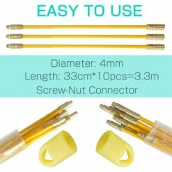 Tire Fil électriques 33cm X 10 Pièces Jeu De Baguettes Fibre De Verre Kit Rétractable D'installation Pour Cable En Boîtier Plastique Tire Fils D'électricien Macaron -Outil de l'électricien Soldes 2022 52975038 4