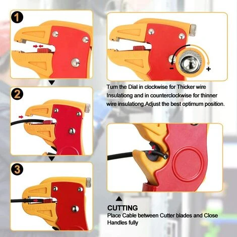 Pince à Dénuder Automatique 0,2 à 6 Mm - Pince à Dénuder Réglable Et Isolée - Pour Réparation électrique Domestique Professionnelle Industrielle (rouge-jaune)Macaron 3 Pince à Dénuder Automatique 0,2 à 6 Mm - Pince à Dénuder Réglable Et Isolée - Pour Réparation électrique Domestique Professionnelle Industrielle (rouge-jaune)Macaron – Image 3