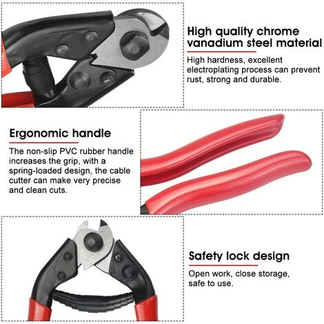 Pince Coupe-câbles Multifonction Coupe-Fil De Vélo En Acier Coupe-fil à Cliquet Pince Coupante De Câble Robuste Avec Poignée Rouge Outil De Réparation Pour Vélo Macaron 3 Pince Coupe-câbles Multifonction Coupe-Fil De Vélo En Acier Coupe-fil à Cliquet Pince Coupante De Câble Robuste Avec Poignée Rouge Outil De Réparation Pour Vélo Macaron – Image 3
