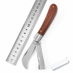 Couteau D'Électricien Pliant Avec Manche En Bois Couteau D'électricien En Palissandre Couteau Pliant En Bois Massif Macaron -Outil de l'électricien Soldes 2022 53068835 3