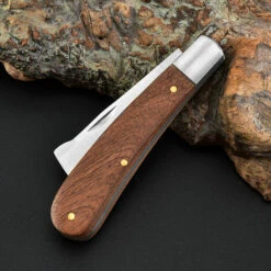 Couteau D'Électricien Pliant Avec Manche En Bois Couteau D'électricien En Palissandre Couteau Pliant En Bois Massif Macaron -Outil de l'électricien Soldes 2022 53068835 5