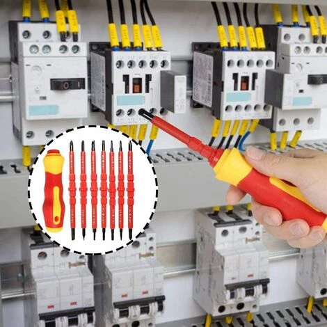 Tournevis Isolants Tournevis Interchangeable, Tournevis D'Électricien Isolé, 14 En 1 Acier Chrome Vanadium Ensemble Tournevis Avec Poignée Souple Pour Réparation D'Un Électricien (Rouge)Macaron 5 Tournevis Isolants Tournevis Interchangeable, Tournevis D'Électricien Isolé, 14 En 1 Acier Chrome Vanadium Ensemble Tournevis Avec Poignée Souple Pour Réparation D'Un Électricien (Rouge)Macaron – Image 5