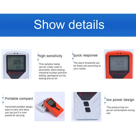 PORAD-SAFE PDG-100 Détecteur De Rayonnement Nucléaire Portable Portable écran LCD Testeur Radioactif Domestique Compteur Geiger β Y Détection De Rayons X - Argent 3 PORAD-SAFE PDG-100 Détecteur De Rayonnement Nucléaire Portable Portable écran LCD Testeur Radioactif Domestique Compteur Geiger β Y Détection De Rayons X - Argent – Image 3