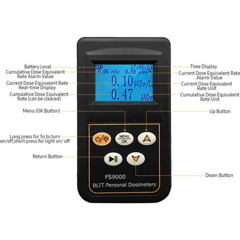 SUPERSELLER Testeur De Rayonnement Portable Alarme De Dose De Rétroéclairage Numérique Détection De Rayons β Durs Et Actuels Affichage DER Cumulatif Compteur Geiger Moniteur De Dosimètre Pour Champ électromagnétique Détection De Pierres Minérales En Acier - Le Noir 2 SUPERSELLER Testeur De Rayonnement Portable Alarme De Dose De Rétroéclairage Numérique Détection De Rayons β Durs Et Actuels Affichage DER Cumulatif Compteur Geiger Moniteur De Dosimètre Pour Champ électromagnétique Détection De Pierres Minérales En Acier - Le Noir – Image 2