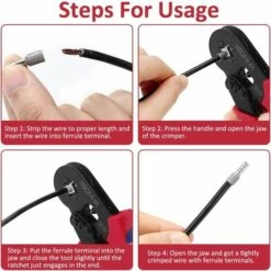 DECKON Pince à Sertir Pince à Sertir Avec 1200 Bornes Isolées à Virole Cliquet à Sertir Automatique -Outil de l'électricien Soldes 2022 53921536 4