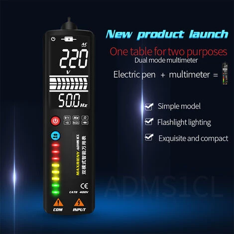 MAXRIENY Multimètre à Détection Intelligente à Double Mode Détecteur De Tension AC/DC Résistance à La Tension Fréquencemètre Mesure De Continuité Fil Sous Tension Dans Les Compteurs Muraux Affichage De 2000 Points - 1 2 MAXRIENY Multimètre à Détection Intelligente à Double Mode Détecteur De Tension AC/DC Résistance à La Tension Fréquencemètre Mesure De Continuité Fil Sous Tension Dans Les Compteurs Muraux Affichage De 2000 Points - 1 – Image 2