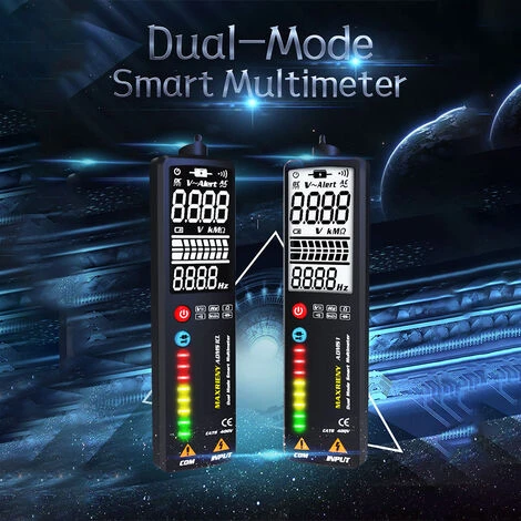 MAXRIENY Multimètre à Détection Intelligente à Double Mode Détecteur De Tension AC/DC Résistance à La Tension Fréquencemètre Mesure De Continuité Fil Sous Tension Dans Les Compteurs Muraux Affichage De 2000 Points - 1 3 MAXRIENY Multimètre à Détection Intelligente à Double Mode Détecteur De Tension AC/DC Résistance à La Tension Fréquencemètre Mesure De Continuité Fil Sous Tension Dans Les Compteurs Muraux Affichage De 2000 Points - 1 – Image 3