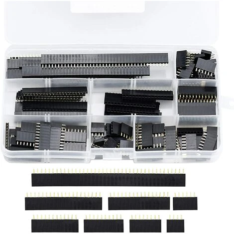 MONLY Kit D'assortiment D'en-tête De Broche Femelle De 2,54 Mm, 120pcs Connecteur Embase Pins LED Connecteur Broches Pour Bouclier Empilable 1 MONLY Kit D'assortiment D'en-tête De Broche Femelle De 2,54 Mm, 120pcs Connecteur Embase Pins LED Connecteur Broches Pour Bouclier Empilable