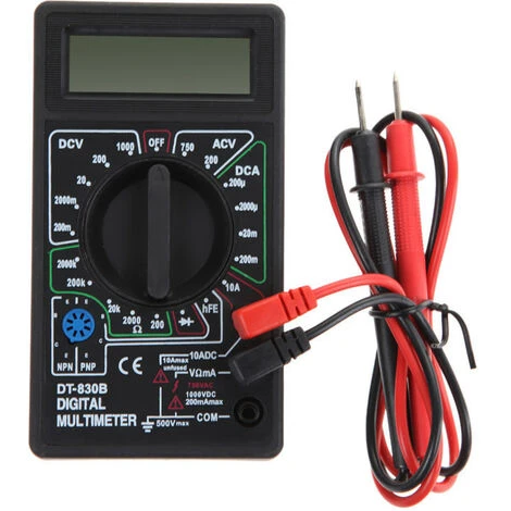 MERKMAK Multimetre Numerique Lcd Dt-830B, Mini Multimetre Portable Pour Voltmetre Ammetre Ac/Dc 750/1000V Ohm Testeur Metre Avec Sonde Noir 1 MERKMAK Multimetre Numerique Lcd Dt-830B, Mini Multimetre Portable Pour Voltmetre Ammetre Ac/Dc 750/1000V Ohm Testeur Metre Avec Sonde Noir