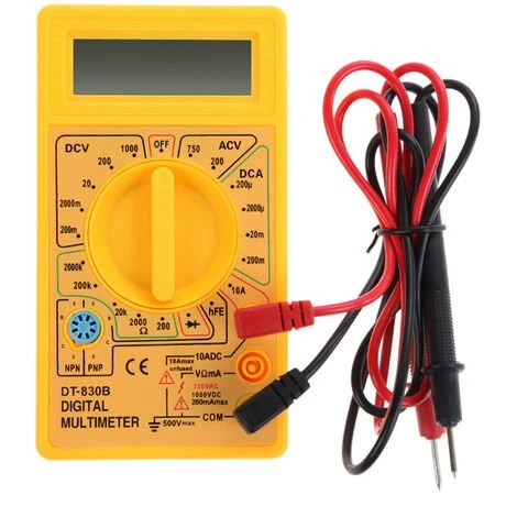 MERKMAK Multimetre Numerique Lcd Dt-830B, Mini Multimetre Portable Pour Voltmetre Ammetre Ac/Dc 750/1000V Ohm Testeur Metre Avec Sonde Jaune 1 MERKMAK Multimetre Numerique Lcd Dt-830B, Mini Multimetre Portable Pour Voltmetre Ammetre Ac/Dc 750/1000V Ohm Testeur Metre Avec Sonde Jaune