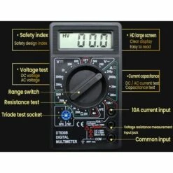 MERKMAK Multimetre Numerique Lcd Dt-830B, Mini Multimetre Portable Pour Voltmetre Ammetre Ac/Dc 750/1000V Ohm Testeur Metre Avec Sonde Jaune 8 MERKMAK Multimetre Numerique Lcd Dt-830B, Mini Multimetre Portable Pour Voltmetre Ammetre Ac/Dc 750/1000V Ohm Testeur Metre Avec Sonde Jaune -Outil de l'électricien Soldes 2022 54395954 4