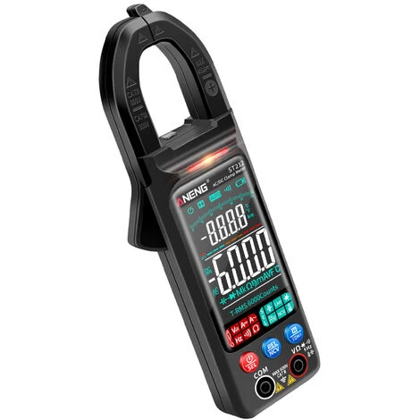 ANENG ST212 Pince Multimètre Numérique Intelligente 6000 Points Voltmètre AC & DC 400A Ampèremètre VA Affichage Coloré, Noir - Noir 2 ANENG ST212 Pince Multimètre Numérique Intelligente 6000 Points Voltmètre AC & DC 400A Ampèremètre VA Affichage Coloré, Noir - Noir – Image 2