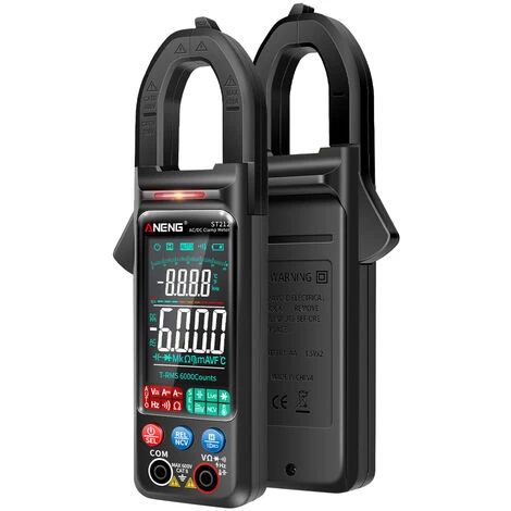 ANENG ST212 Pince Multimètre Numérique Intelligente 6000 Points Voltmètre AC & DC 400A Ampèremètre VA Affichage Coloré, Noir - Noir 3 ANENG ST212 Pince Multimètre Numérique Intelligente 6000 Points Voltmètre AC & DC 400A Ampèremètre VA Affichage Coloré, Noir - Noir – Image 3