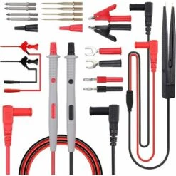 TANABATA Kit De Cordons De Mesure Multimètre électrique 21 En 1 Cordon De Test Avec Pinces Crocodile Sonde De Test Câble Multimètre à Fiche Banane Pour Testeurs De Tension