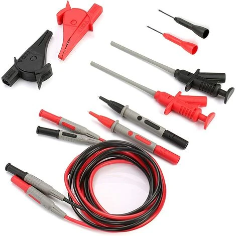 TANABATA Sondes De Multimètre 10-in-1 Kit De Fils De Test 10 Pieces Mene Au Metre De Electronic Automotive Sondes Kit Pour Multimetre Et Pince Metre Avec Pinces Alligator Et Banana Plug 1 TANABATA Sondes De Multimètre 10-in-1 Kit De Fils De Test 10 Pieces Mene Au Metre De Electronic Automotive Sondes Kit Pour Multimetre Et Pince Metre Avec Pinces Alligator Et Banana Plug