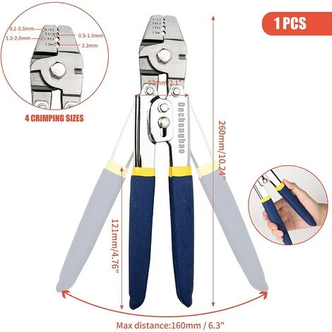 BARES Sertisseur De Câble Métallique Pour Sertir Les Lignes De Pêche Jusqu'à Des Outils De Sertissage De 2,2 Mm, Outil De Sertissage De Câble Métallique En Acier Inoxydable Dechengbao Heavy Duty 2 BARES Sertisseur De Câble Métallique Pour Sertir Les Lignes De Pêche Jusqu'à Des Outils De Sertissage De 2,2 Mm, Outil De Sertissage De Câble Métallique En Acier Inoxydable Dechengbao Heavy Duty – Image 2