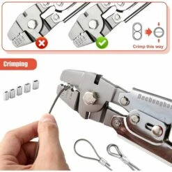 BARES Sertisseur De Câble Métallique Pour Sertir Les Lignes De Pêche Jusqu'à Des Outils De Sertissage De 2,2 Mm, Outil De Sertissage De Câble Métallique En Acier Inoxydable Dechengbao Heavy Duty 7 BARES Sertisseur De Câble Métallique Pour Sertir Les Lignes De Pêche Jusqu'à Des Outils De Sertissage De 2,2 Mm, Outil De Sertissage De Câble Métallique En Acier Inoxydable Dechengbao Heavy Duty -Outil de l'électricien Soldes 2022 56057973 4