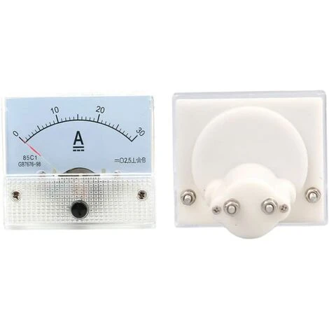 FLYME Ampèremètre De Panneau De Courant Analogique, Ampèremètre DC 30A Pour Test De Circuit, Testeur D'ampères, Mini Ampèremètre Analogique De Courant, Voltmètre De Panneau, Voltmètre De Courant (blanc) 3 FLYME Ampèremètre De Panneau De Courant Analogique, Ampèremètre DC 30A Pour Test De Circuit, Testeur D'ampères, Mini Ampèremètre Analogique De Courant, Voltmètre De Panneau, Voltmètre De Courant (blanc) – Image 3
