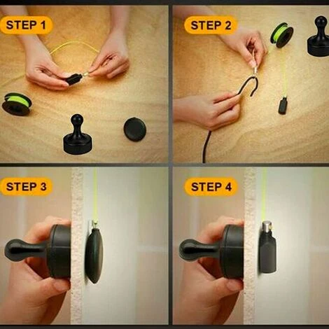 TINOR Extracteur De Fil Magnétique, Ensemble D'extracteurs De Câbles Magnétiques De 4 Paquets Avec Fils Magnétiques, Cordes En Nylon, Câble De Guide De Fil Magnétique Outils De Pêche Fil 2 TINOR Extracteur De Fil Magnétique, Ensemble D'extracteurs De Câbles Magnétiques De 4 Paquets Avec Fils Magnétiques, Cordes En Nylon, Câble De Guide De Fil Magnétique Outils De Pêche Fil – Image 2