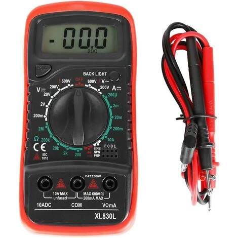TRIOMPHE Multimètre Numérique XL830L,T-Audace Multimètre Numérique LCD Portable, Testeur De Tension De Courant, Plastique Et Silicone (XL830L Rouge) 3 TRIOMPHE Multimètre Numérique XL830L,T-Audace Multimètre Numérique LCD Portable, Testeur De Tension De Courant, Plastique Et Silicone (XL830L Rouge) – Image 3