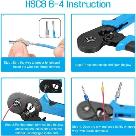 ENLENK HSC8 6-4 0,08-10 Mm² Pince à Sertir Auto-ajustable Pince à Sertir Pince à Dénuder Outil à Sertir Automatique Pour Câble Métallique Isolé Et Non Isolé Cosses à Cliquet 3 ENLENK HSC8 6-4 0,08-10 Mm² Pince à Sertir Auto-ajustable Pince à Sertir Pince à Dénuder Outil à Sertir Automatique Pour Câble Métallique Isolé Et Non Isolé Cosses à Cliquet – Image 3