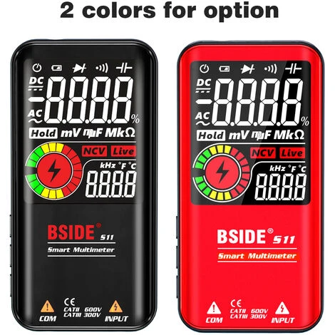 Bside S11 Intelligent 9999 Comtes Multimetre Lcd Numerique Rechargeable Compteur Universel Test De Resistance Ac / Dc Voltmetre Ohmmetre Frequence Diode Continuite Capacitance Ncv Ligne En Direct Avec Flash Data Hold, Noir 4 Bside S11 Intelligent 9999 Comtes Multimetre Lcd Numerique Rechargeable Compteur Universel Test De Resistance Ac / Dc Voltmetre Ohmmetre Frequence Diode Continuite Capacitance Ncv Ligne En Direct Avec Flash Data Hold, Noir – Image 4