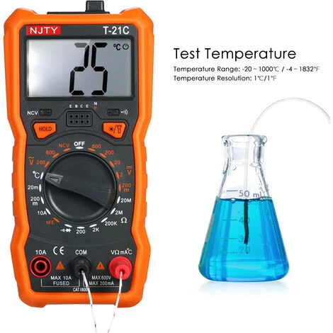 NJTY Mini Multimètre Numérique Sans Contact 1999 Comptes, Avec Adsorption Magnétique LCD Rétro-éclairé Et Lampe De Poche 4 NJTY Mini Multimètre Numérique Sans Contact 1999 Comptes, Avec Adsorption Magnétique LCD Rétro-éclairé Et Lampe De Poche – Image 4