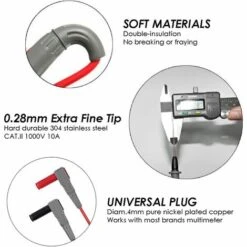 ALMI 2 Pièces Multimètre Numérique Cordon Sonde Testeur Câble 1000V 10A, 0.28 Mm 9 ALMI 2 Pièces Multimètre Numérique Cordon Sonde Testeur Câble 1000V 10A, 0.28 Mm -Outil de l'électricien Soldes 2022 57351511 5