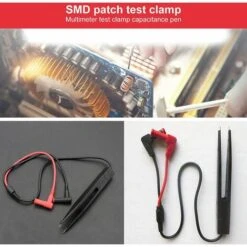 ALMI 2 Pièces SMD LCR Puce Test Clip Capacité Inductance Résistance Test Pince Mètre Sonde Plomb Multimètre Pince à épiler -Outil de l'électricien Soldes 2022 57351521 4