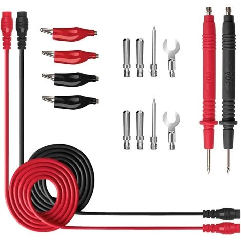 ALMI Kit Pour Multimètre électrique Universel Avec Câbles De Test, Sondes De Test, Aiguilles De Test, Pinces Crocodiles, Fiches Banane Et Connecteurs En U 1 ALMI Kit Pour Multimètre électrique Universel Avec Câbles De Test, Sondes De Test, Aiguilles De Test, Pinces Crocodiles, Fiches Banane Et Connecteurs En U