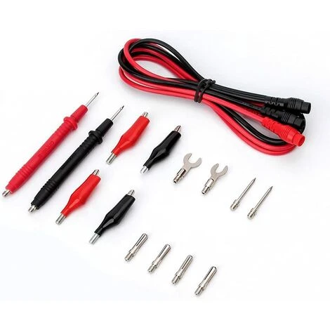 ALMI Kit Pour Multimètre électrique Universel Avec Câbles De Test, Sondes De Test, Aiguilles De Test, Pinces Crocodiles, Fiches Banane Et Connecteurs En U 2 ALMI Kit Pour Multimètre électrique Universel Avec Câbles De Test, Sondes De Test, Aiguilles De Test, Pinces Crocodiles, Fiches Banane Et Connecteurs En U – Image 2