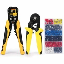 VIEWEE Pinces à Sertir Cosses Avec Pince à Dénuder Coupe-câbles Et 1200 Embouts De Câble [0,25-10 Mm²] Pour Électricien Bricoleur, Pince De Câblage Pour 0,25-10mm²/ Dénudage Pour 0,03-10mm²