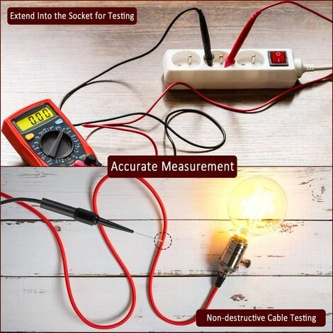 STARLIGHT Sonde De Test, SL.GT Cordons De Test Multimètre En Acier Inoxydable Sondes De Teste Câble Testeur Multifonction Pour Multimètres Laboratoires Électriciens(Rouge Et Noir),8PCS 3 STARLIGHT Sonde De Test, SL.GT Cordons De Test Multimètre En Acier Inoxydable Sondes De Teste Câble Testeur Multifonction Pour Multimètres Laboratoires Électriciens(Rouge Et Noir),8PCS – Image 3